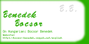 benedek bocsor business card